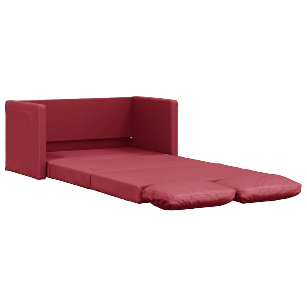 Podni kauč na razvlačenje 2-u-1 crvena boja vina 112x174x55 cm