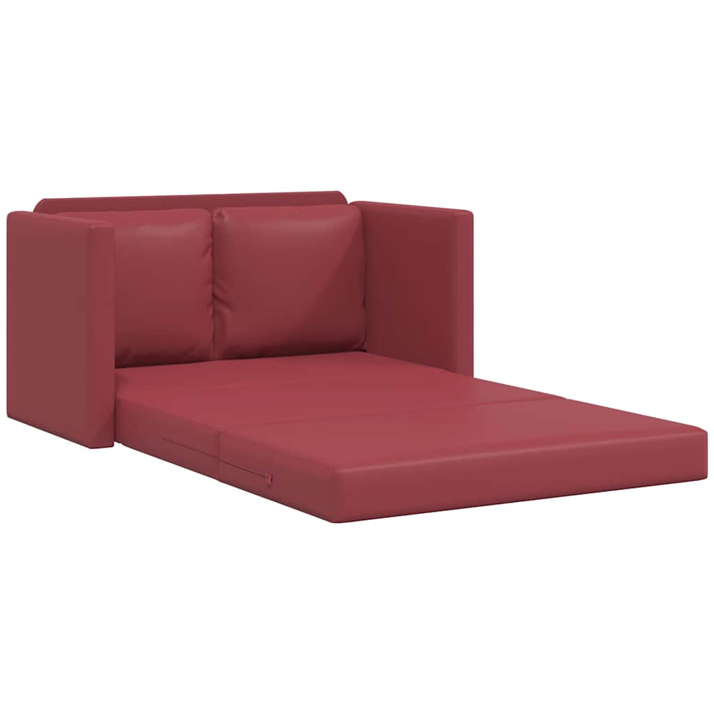 Podni kauč na razvlačenje 2-u-1 crvena boja vina 112x174x55 cm
