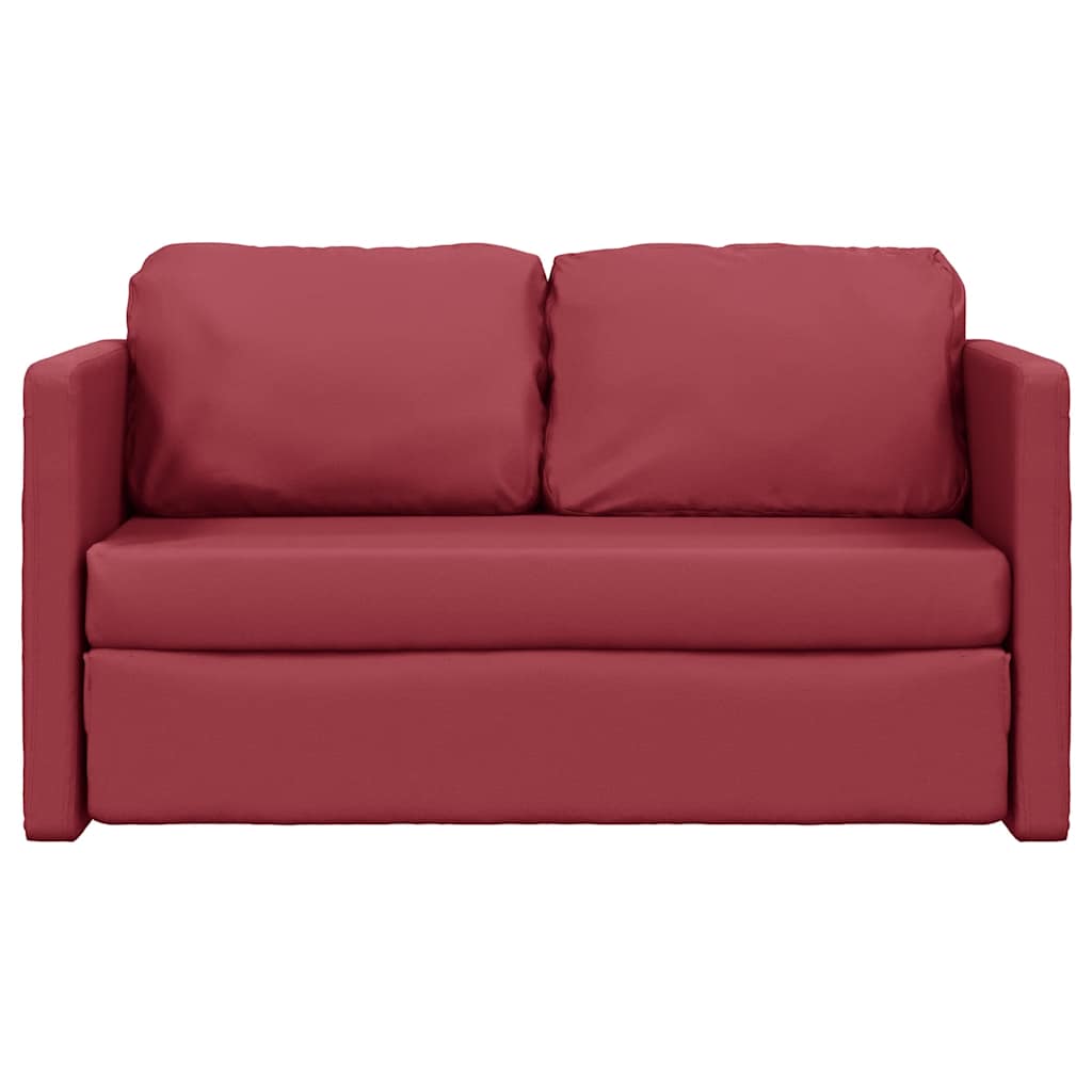 Podni kauč na razvlačenje 2-u-1 crvena boja vina 112x174x55 cm