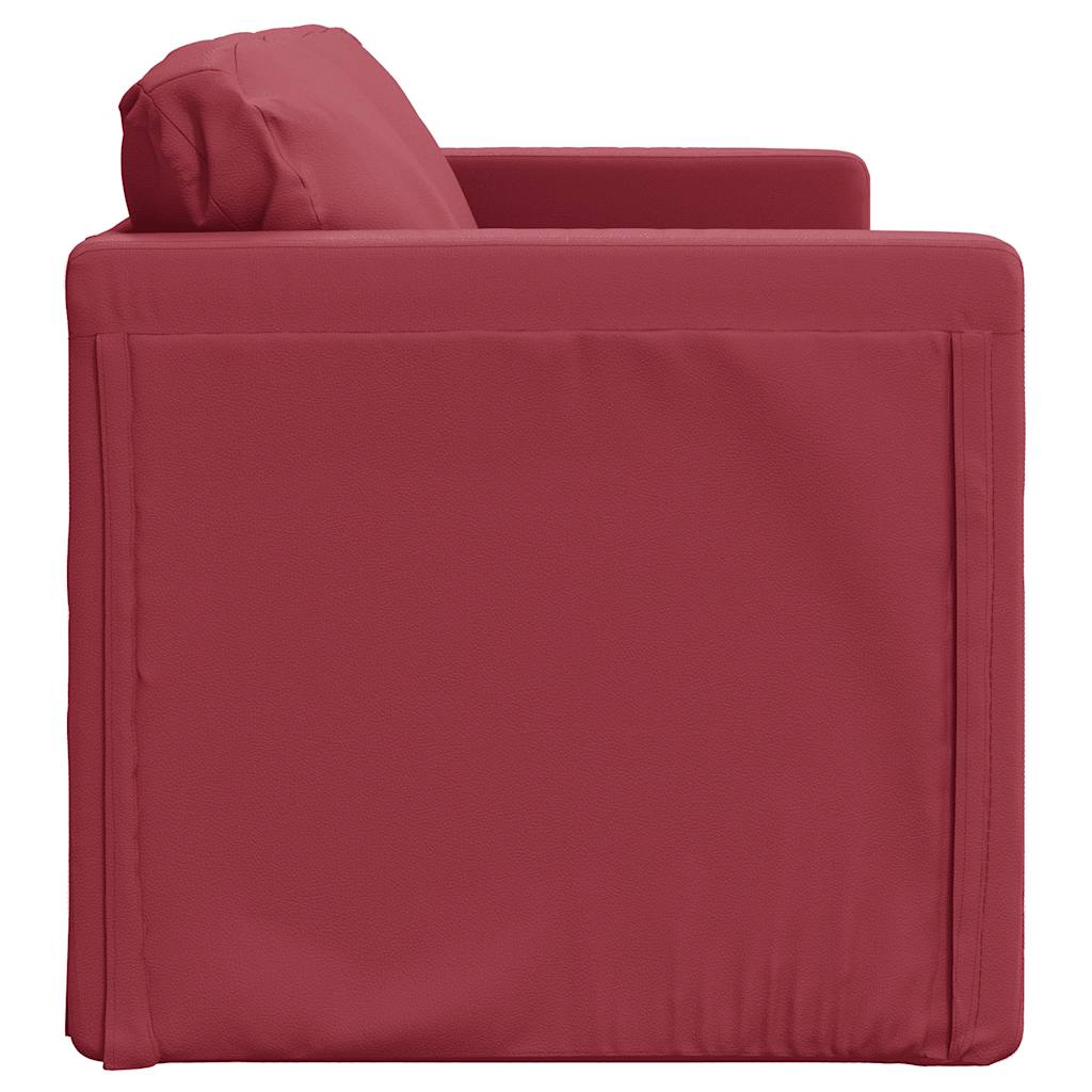 Podni kauč na razvlačenje 2-u-1 crvena boja vina 112x174x55 cm