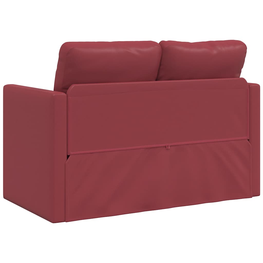 Podni kauč na razvlačenje 2-u-1 crvena boja vina 112x174x55 cm