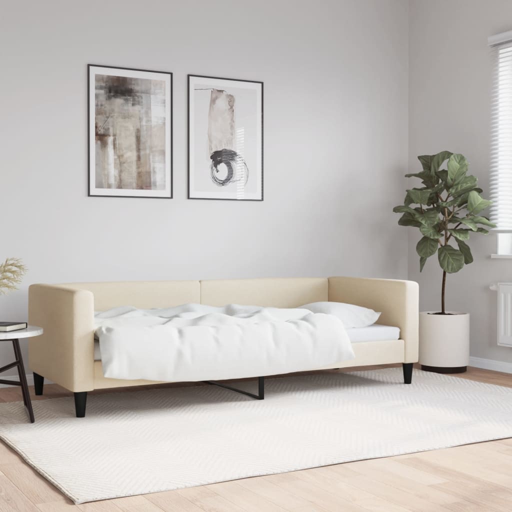 Dnevni krevet krem 80 x 200 cm od tkanine