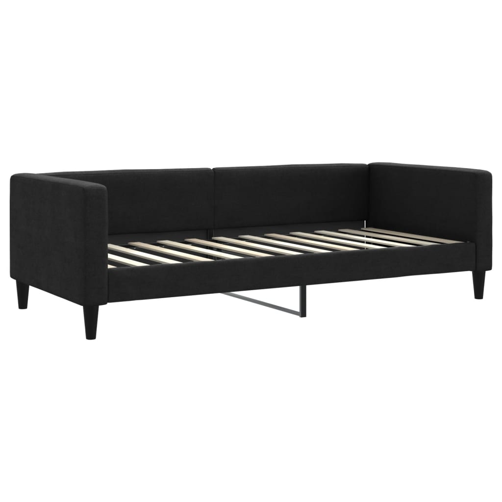 Dnevni krevet crni 90 x 200 cm od tkanine