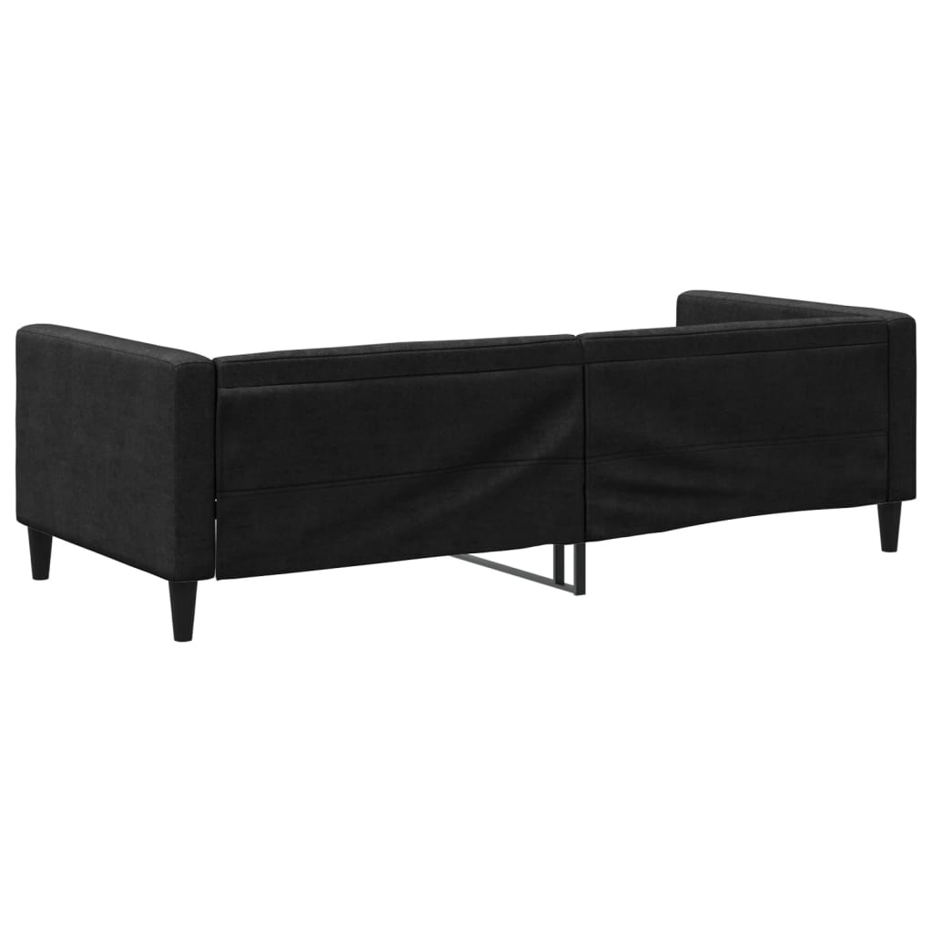 Dnevni krevet crni 90 x 200 cm od tkanine