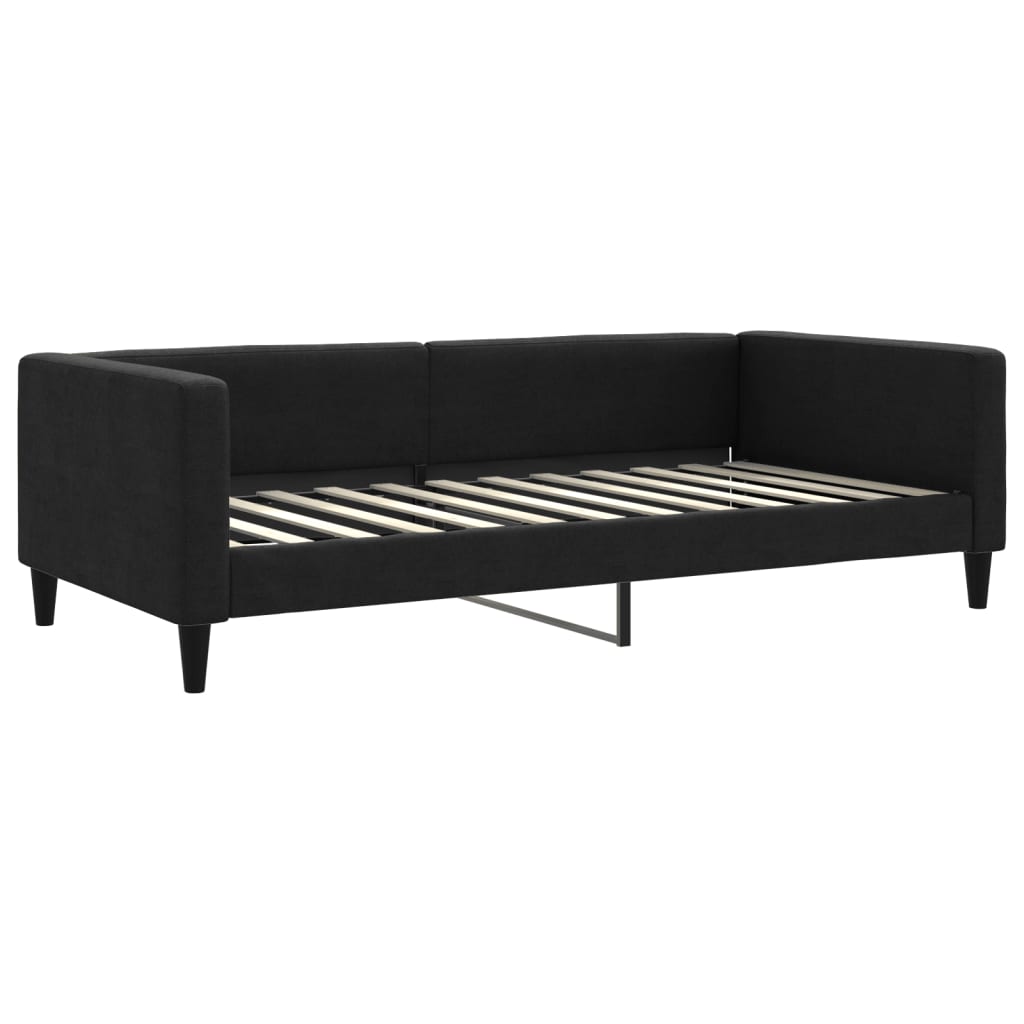 Dnevni krevet crni 100 x 200 cm od tkanine