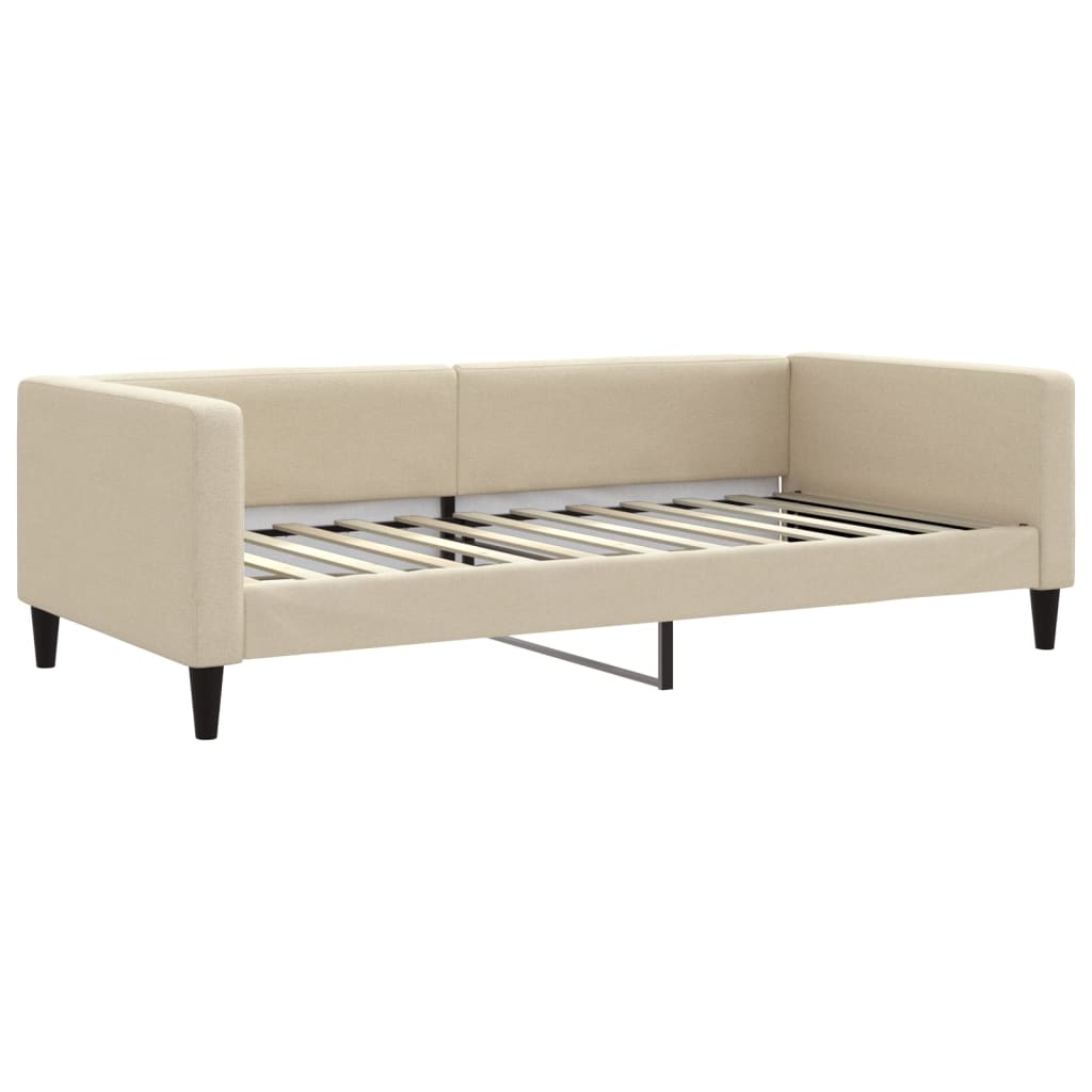 Dnevni krevet krem 100 x 200 cm od tkanine