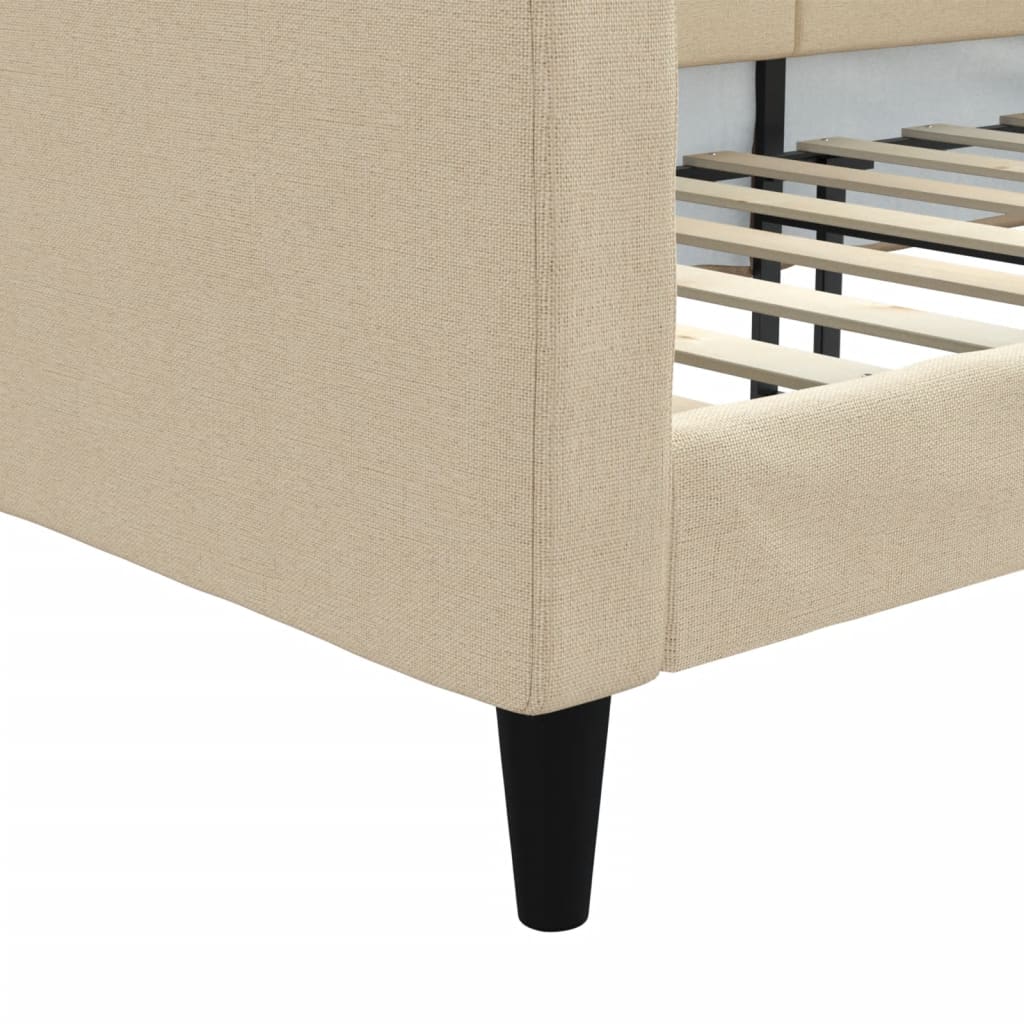 Dnevni krevet krem 100 x 200 cm od tkanine