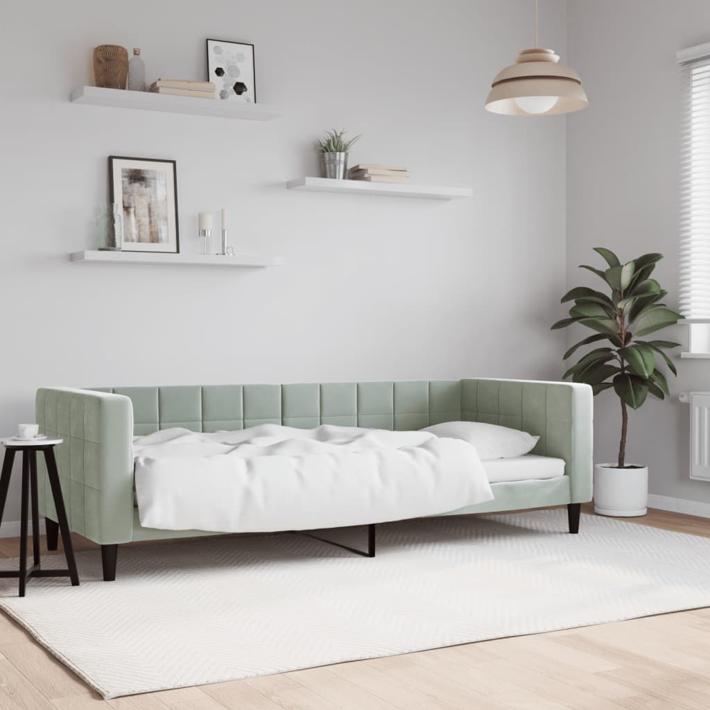Dnevni krevet svjetlosivi 80 x 200 cm baršunasti