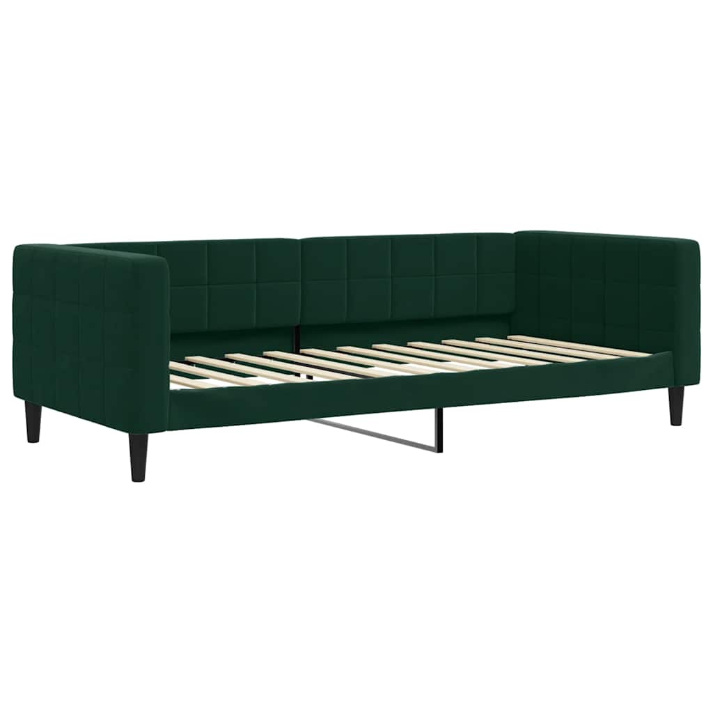 Dnevni krevet tamnozeleni 90 x 200 cm baršunasti