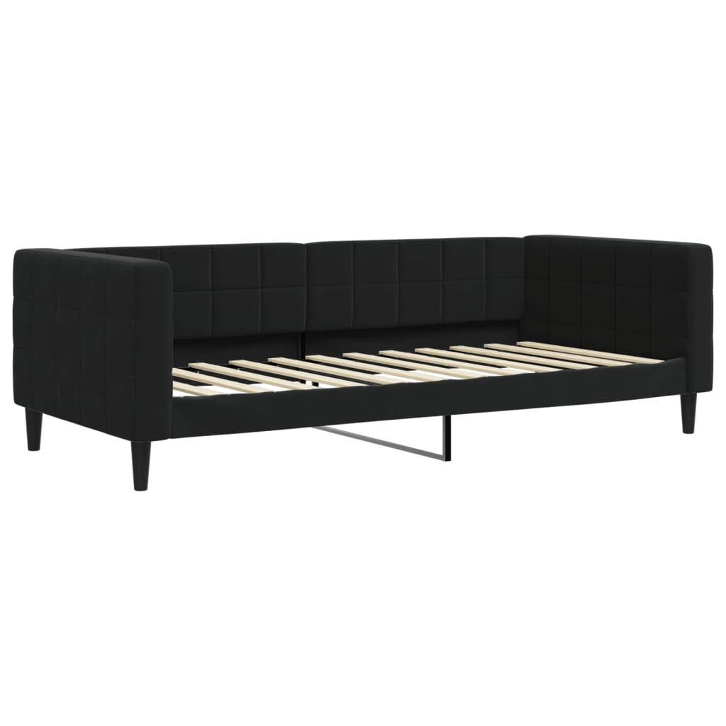 Dnevni krevet crni 90 x 200 cm baršunasti