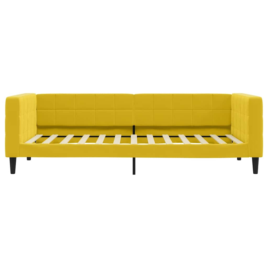 Dnevni krevet žuti 90 x 200 cm baršunasti