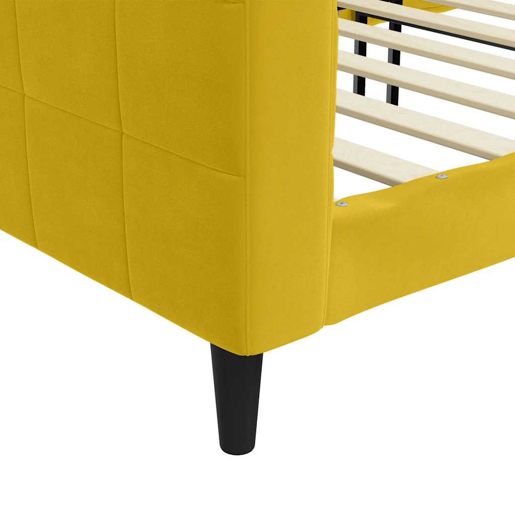 Dnevni krevet žuti 90 x 200 cm baršunasti