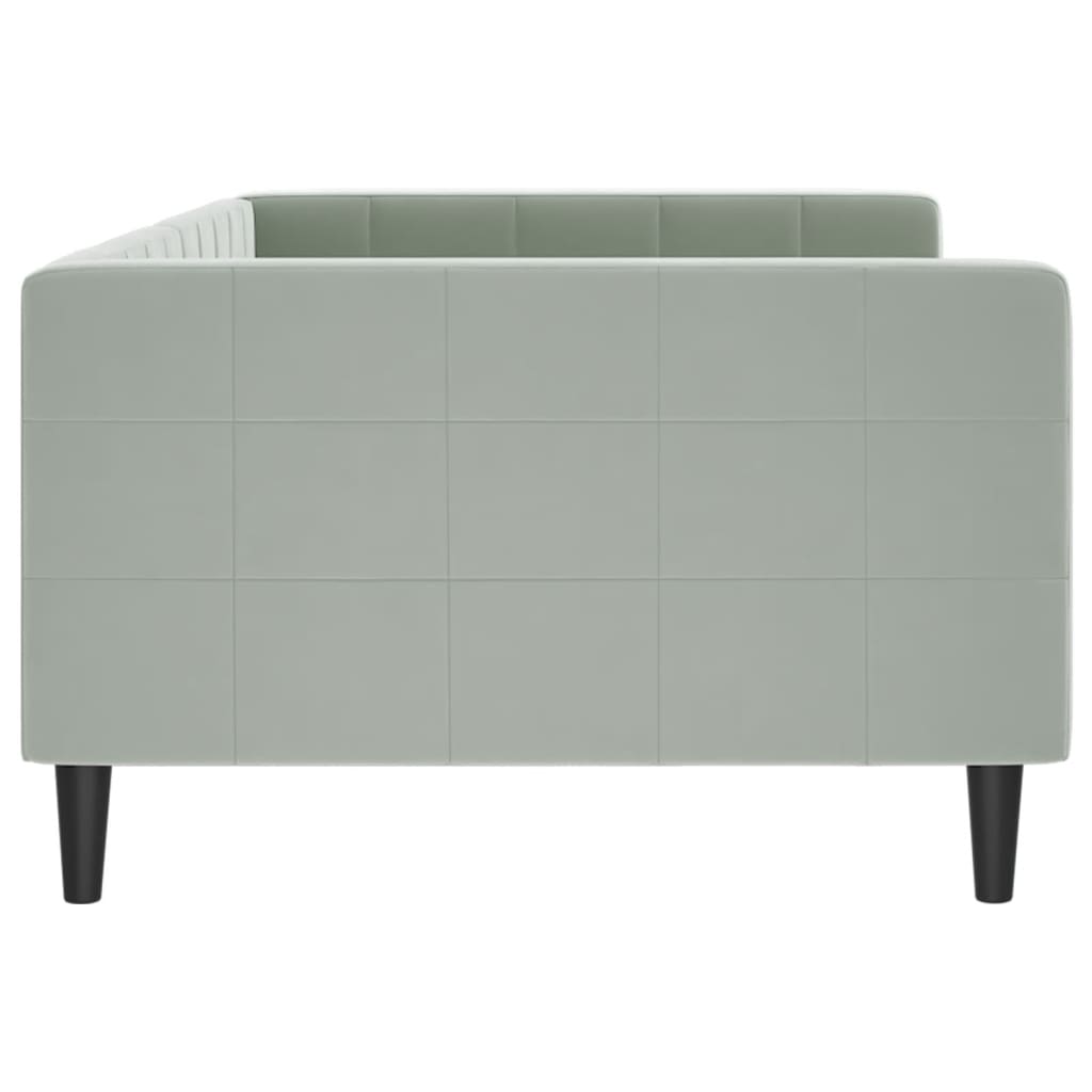Dnevni krevet svjetlosivi 100 x 200 cm baršunasti