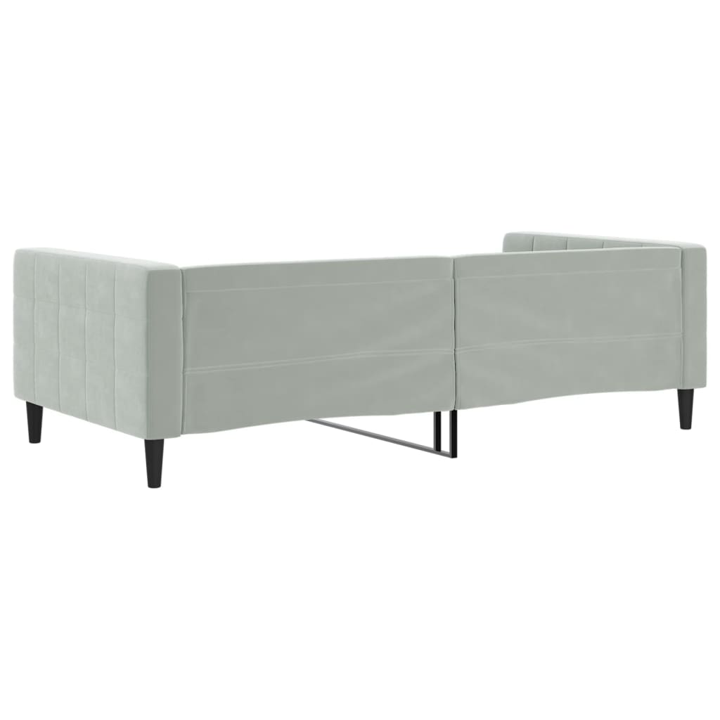 Dnevni krevet svjetlosivi 100 x 200 cm baršunasti