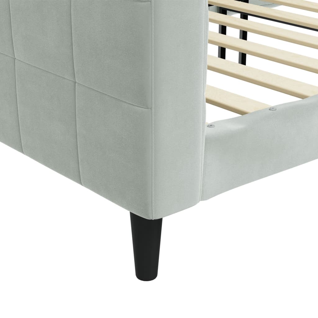 Dnevni krevet svjetlosivi 100 x 200 cm baršunasti