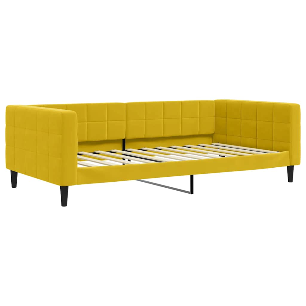 Dnevni krevet žuti 100 x 200 cm baršunasti