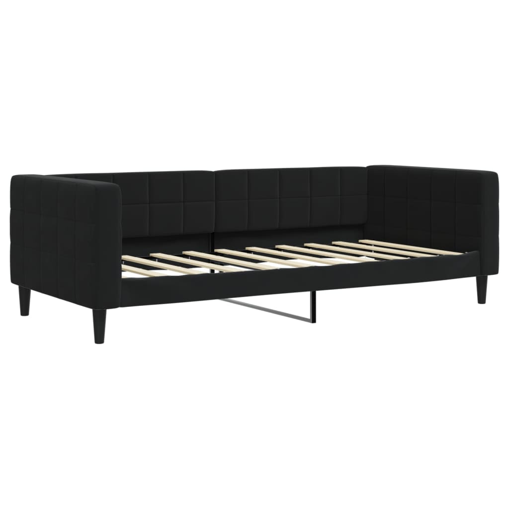 Dnevni krevet crni 90 x 190 cm baršunasti