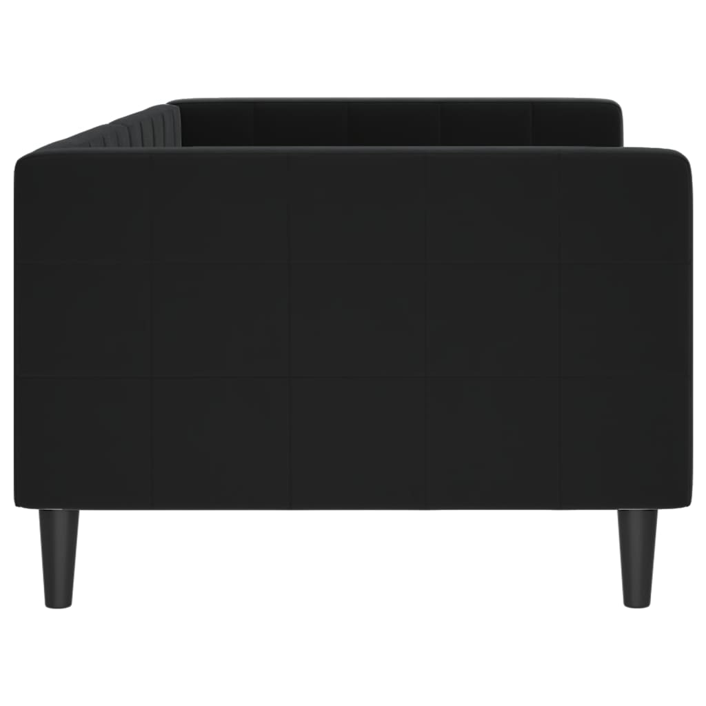 Dnevni krevet crni 90 x 190 cm baršunasti