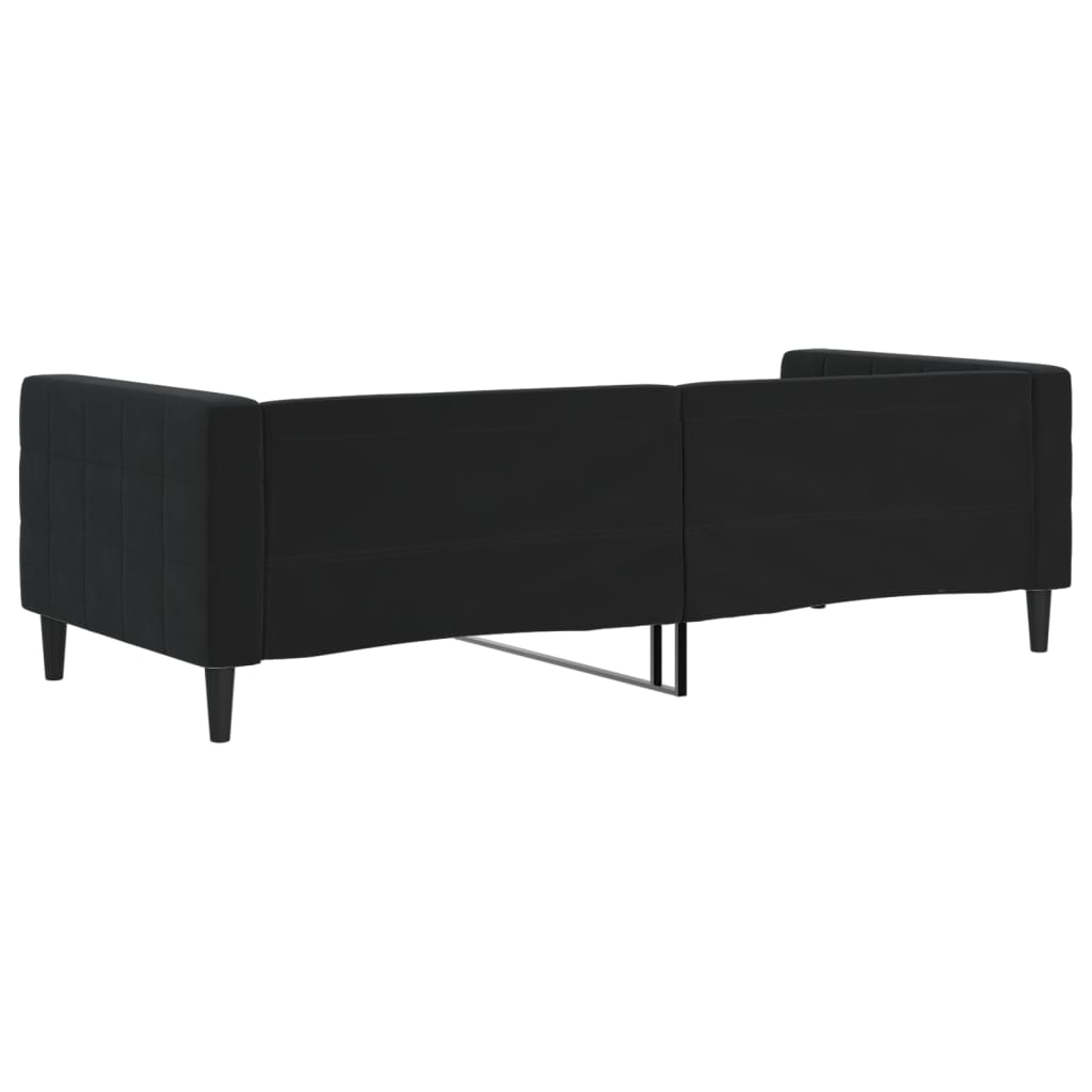 Dnevni krevet crni 90 x 190 cm baršunasti