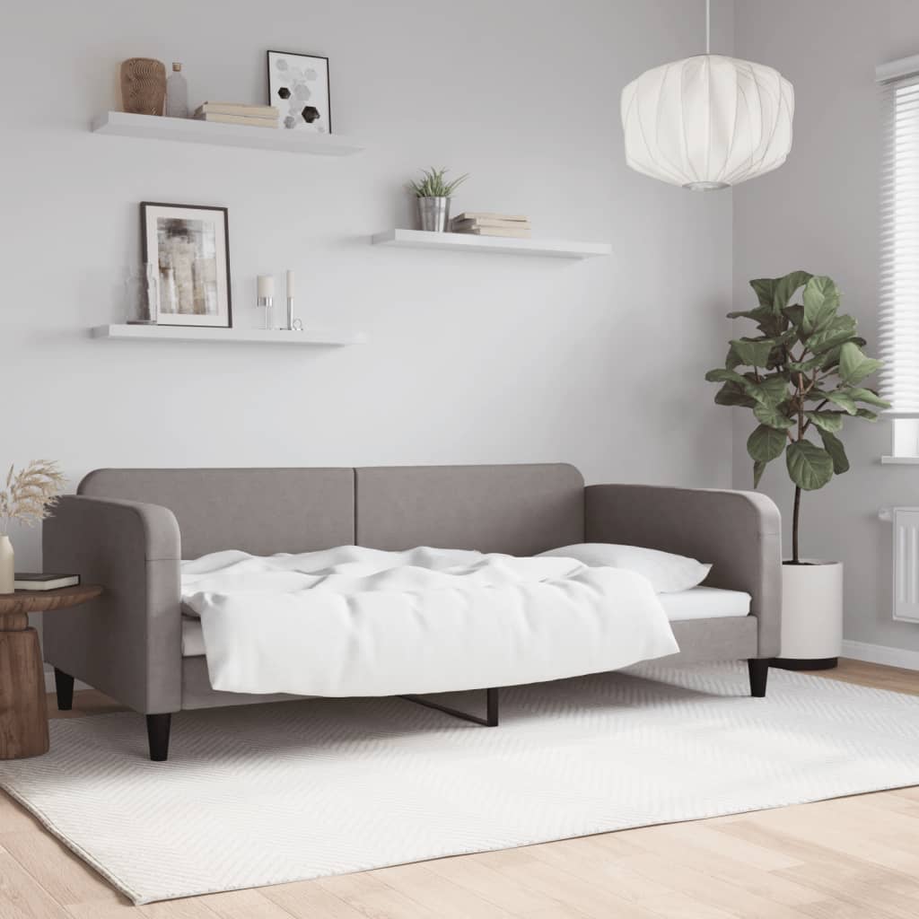 Dnevni krevet smeđesivi 100 x 200 cm od tkanine