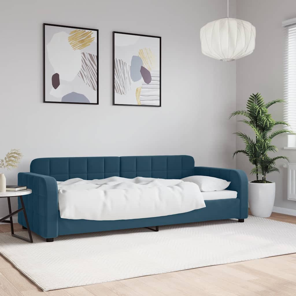 Dnevni krevet plavi 80 x 200 cm baršunasti