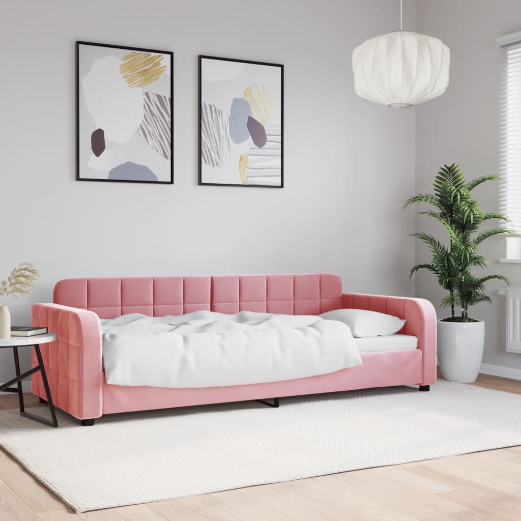 Dnevni krevet ružičasti 80 x 200 cm baršunasti