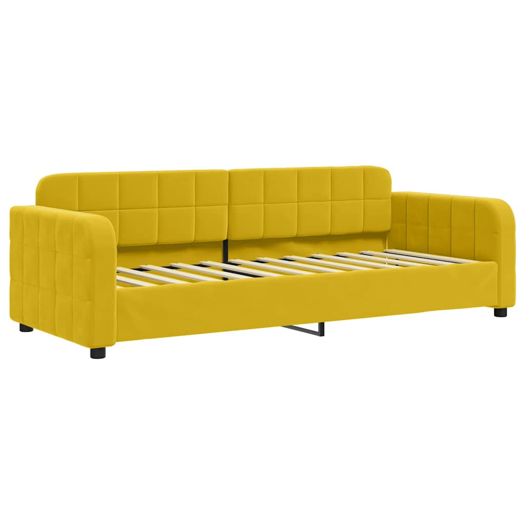 Dnevni krevet žuti 80 x 200 cm baršunasti