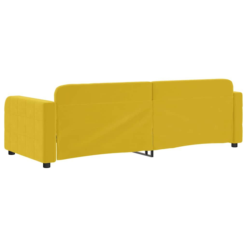 Dnevni krevet žuti 80 x 200 cm baršunasti