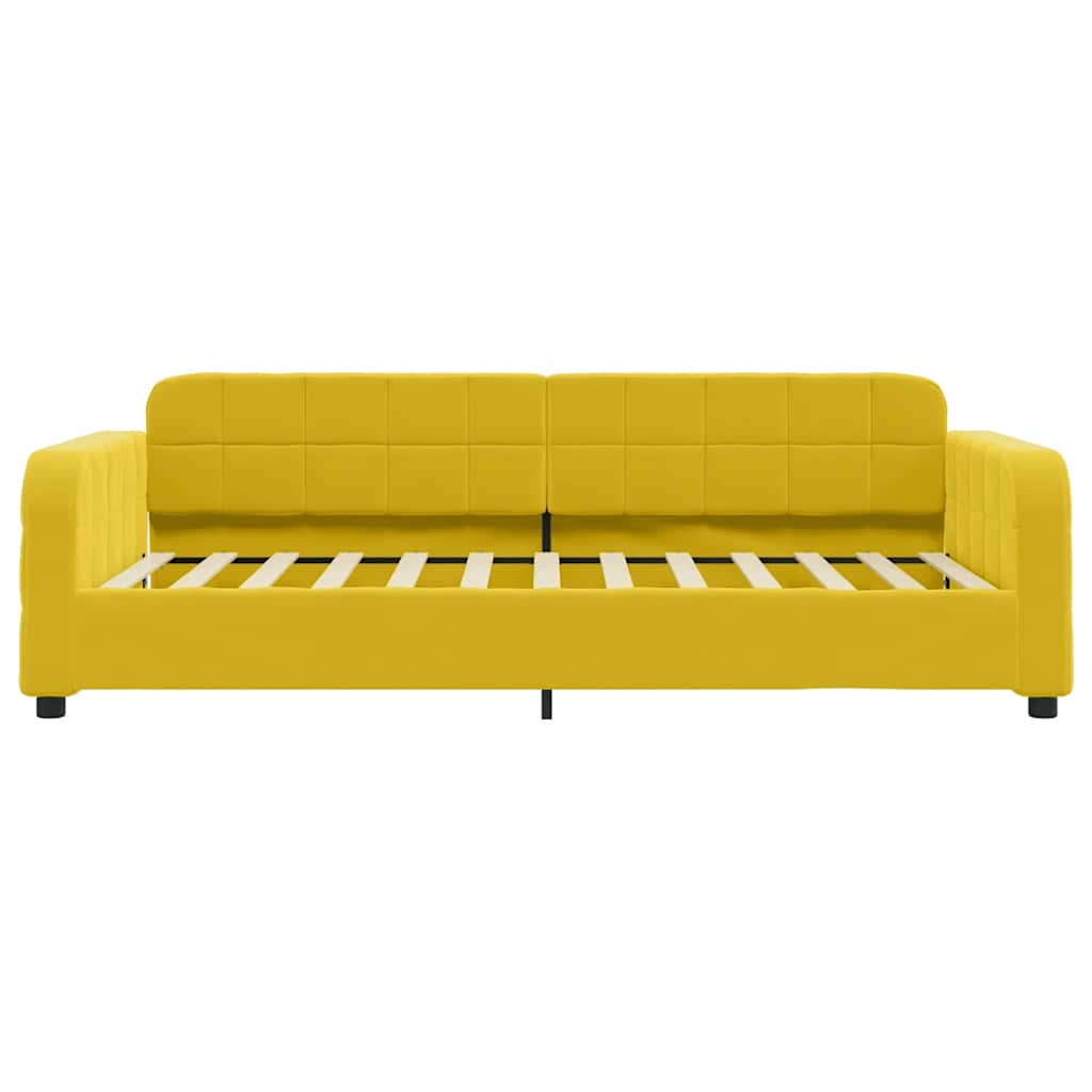 Dnevni krevet žuti 90 x 200 cm baršunasti