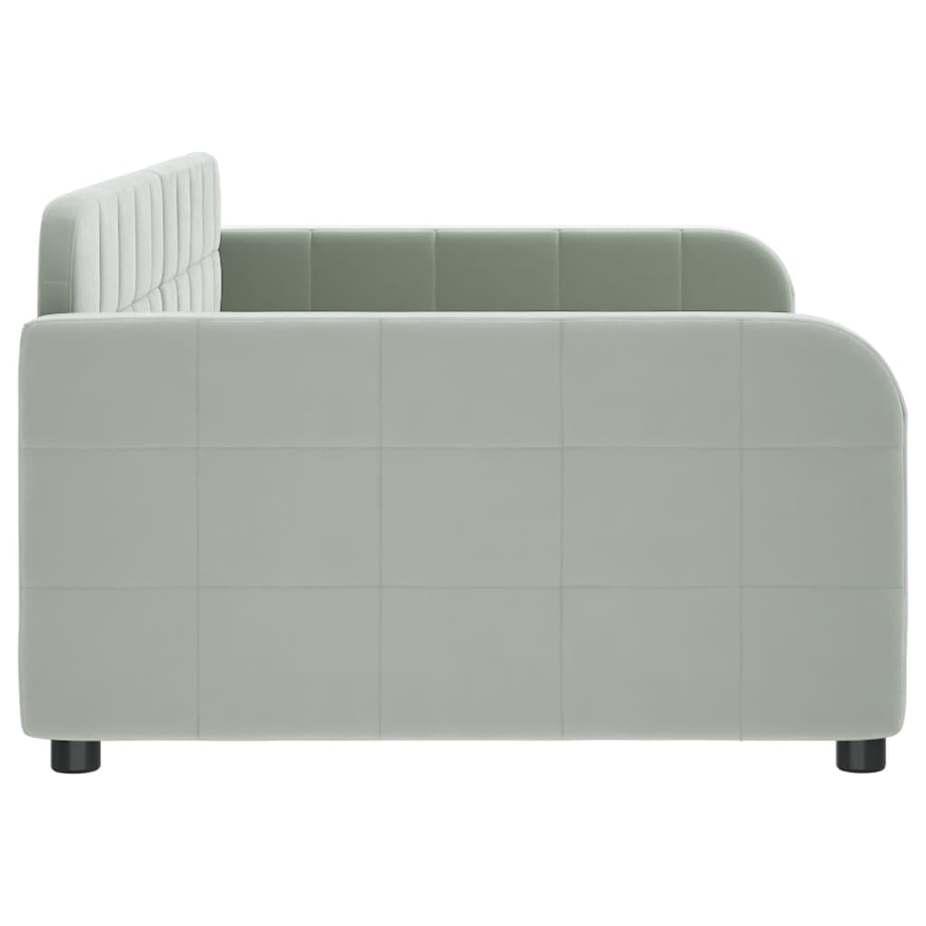 Dnevni krevet svjetlosivi 100 x 200 cm baršunasti