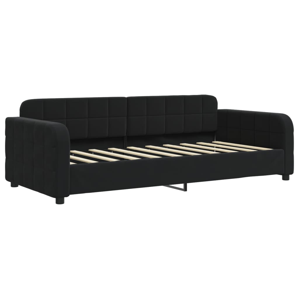 Dnevni krevet crni 90 x 190 cm baršunasti
