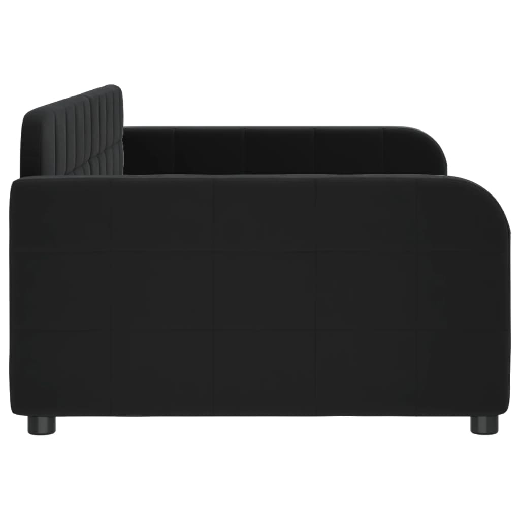 Dnevni krevet crni 90 x 190 cm baršunasti