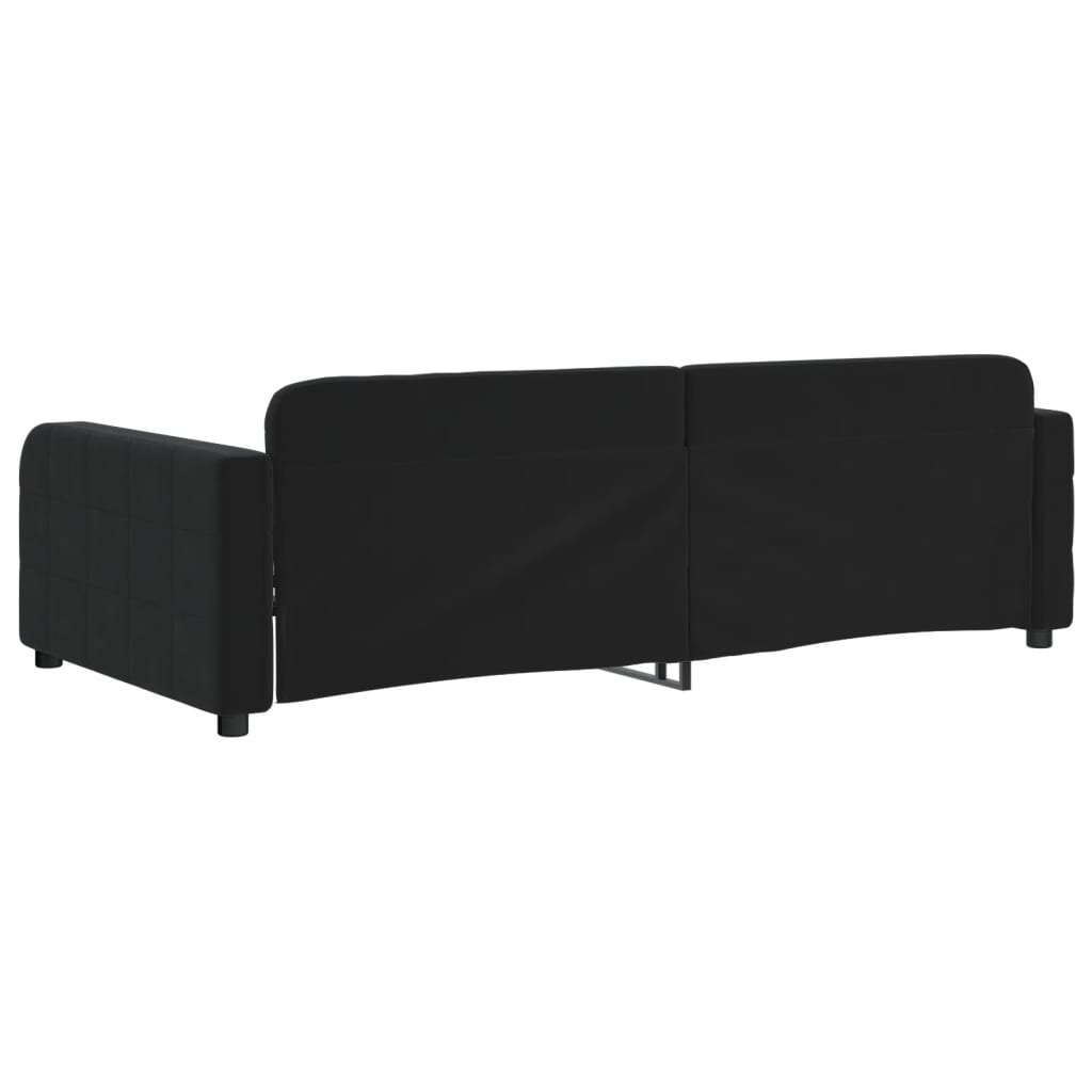 Dnevni krevet crni 90 x 190 cm baršunasti