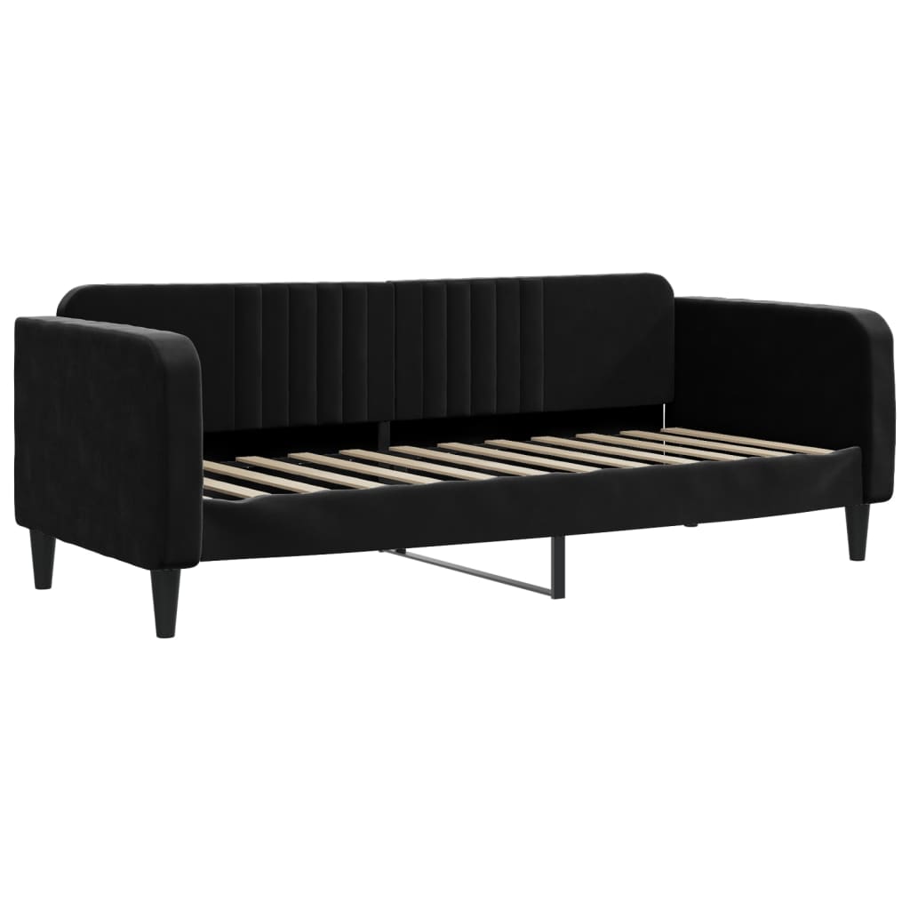 Dnevni krevet crni 80 x 200 cm baršunasti