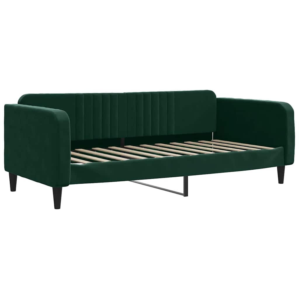 Dnevni krevet tamnozeleni 100 x 200 cm baršunasti