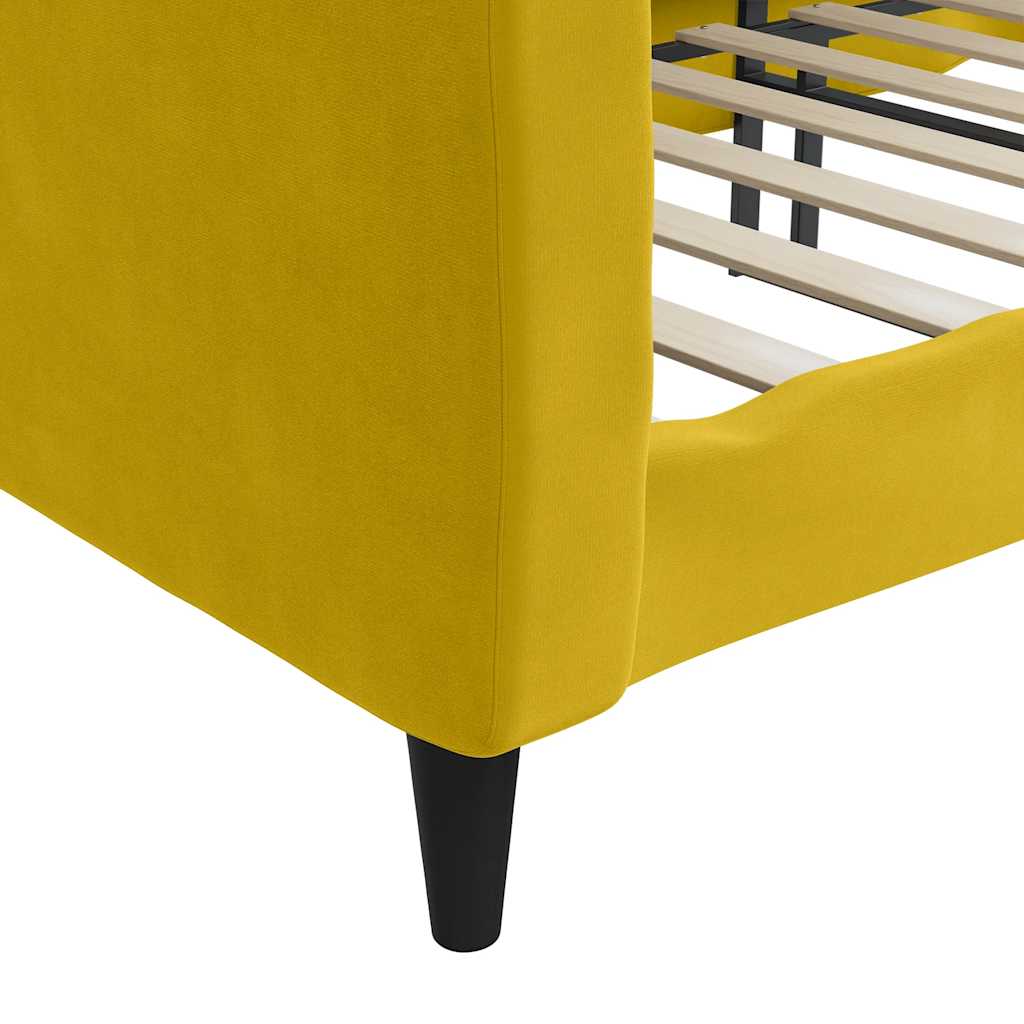 Dnevni krevet žuti 100 x 200 cm baršunasti
