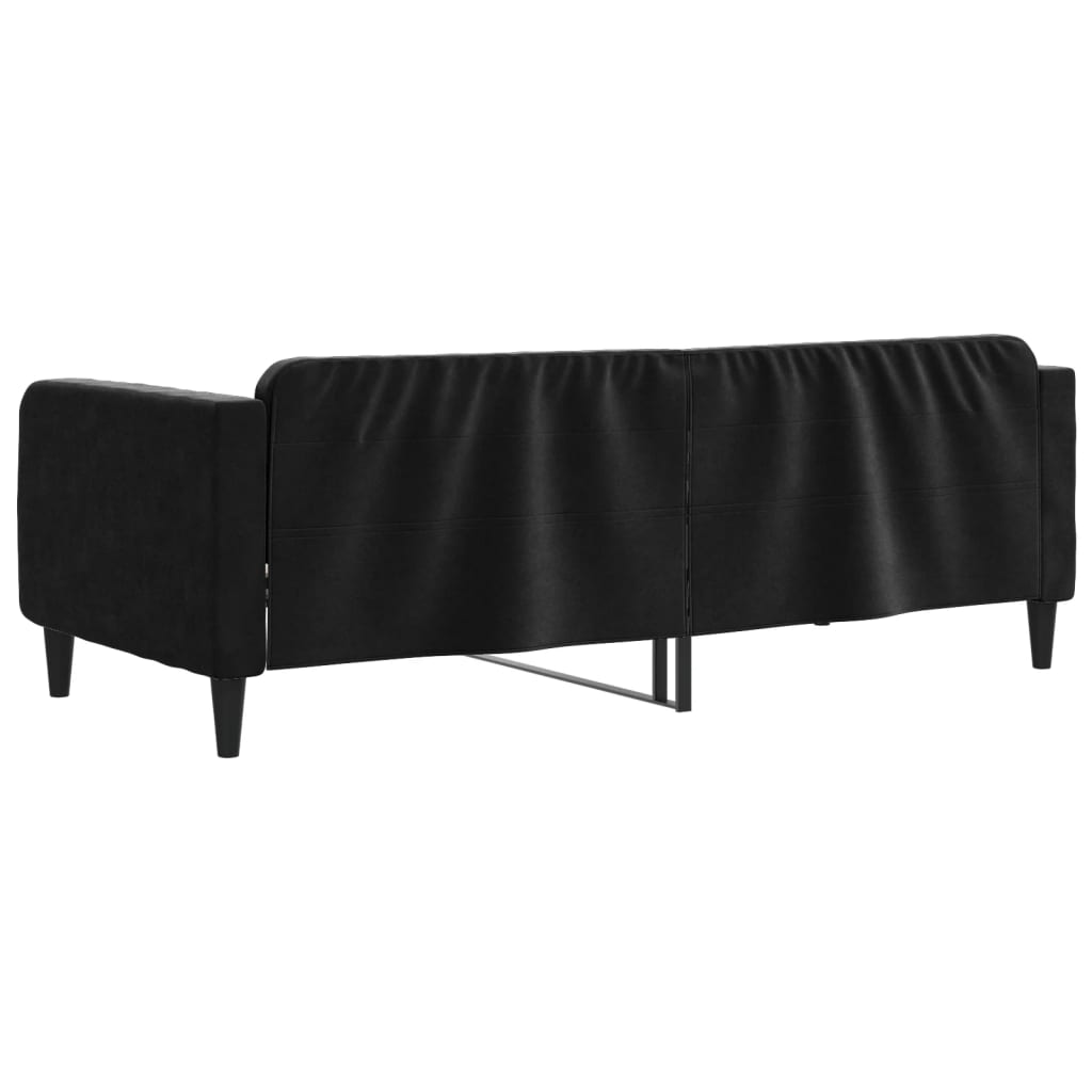 Dnevni krevet crni 90 x 190 cm baršunasti