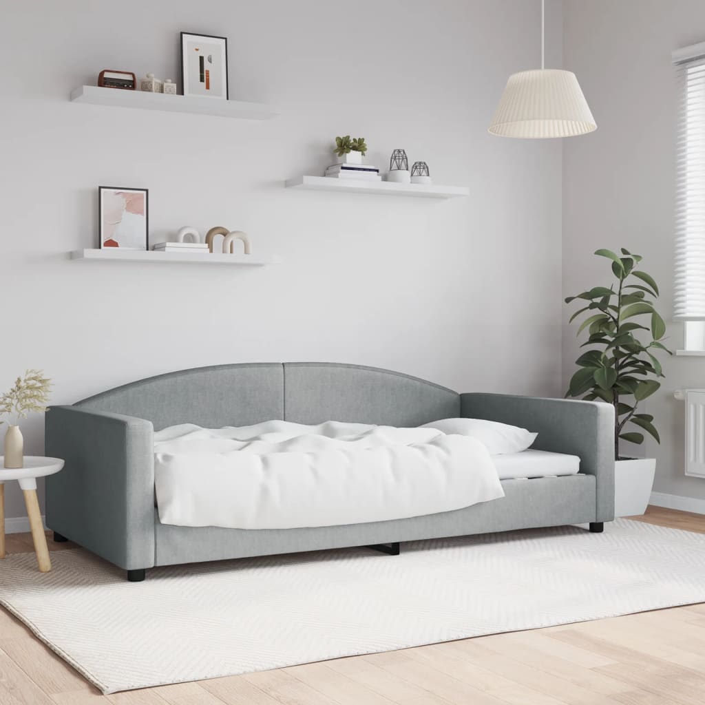 Dnevni krevet svjetlosivi 100 x 200 cm od tkanine