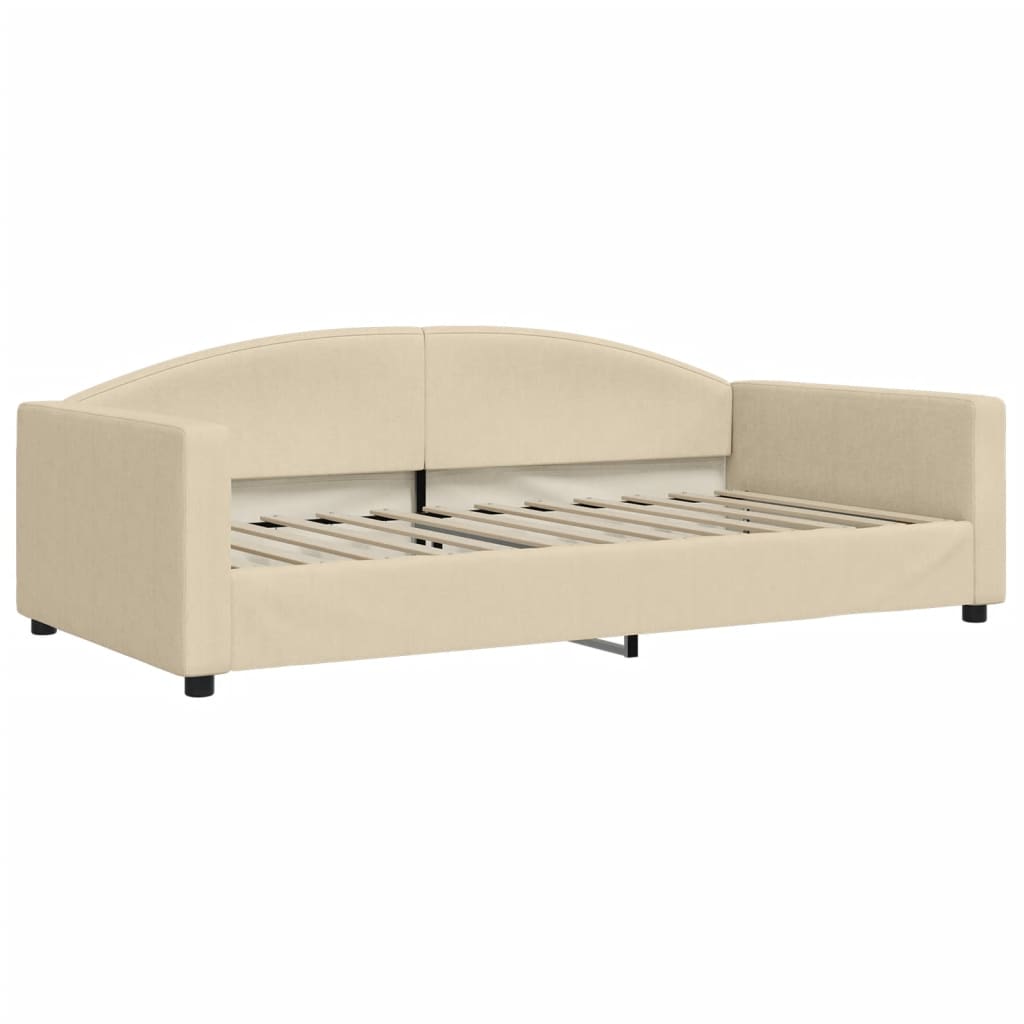 Dnevni krevet krem 100 x 200 cm od tkanine