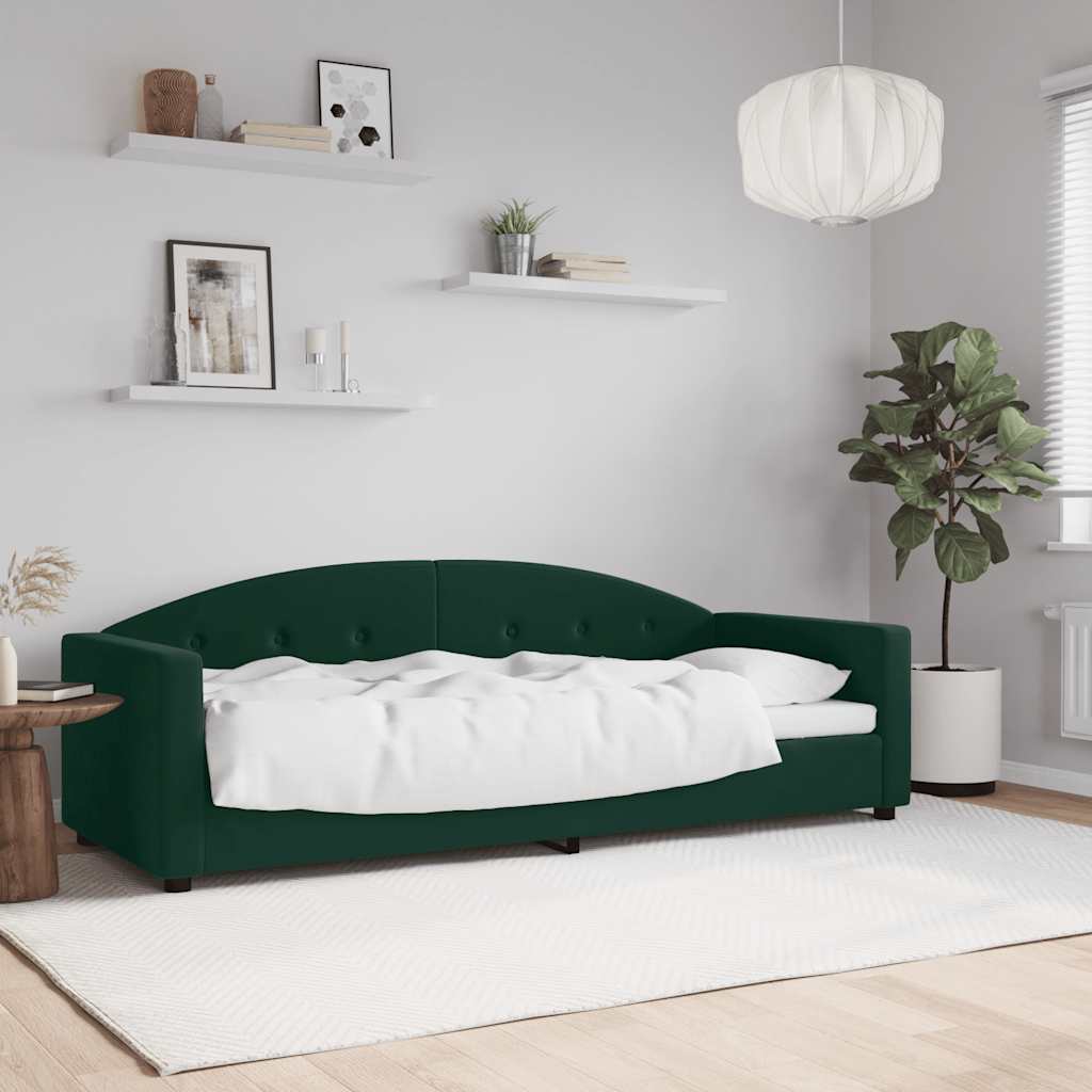 Dnevni krevet tamnozeleni 80 x 200 cm baršunasti