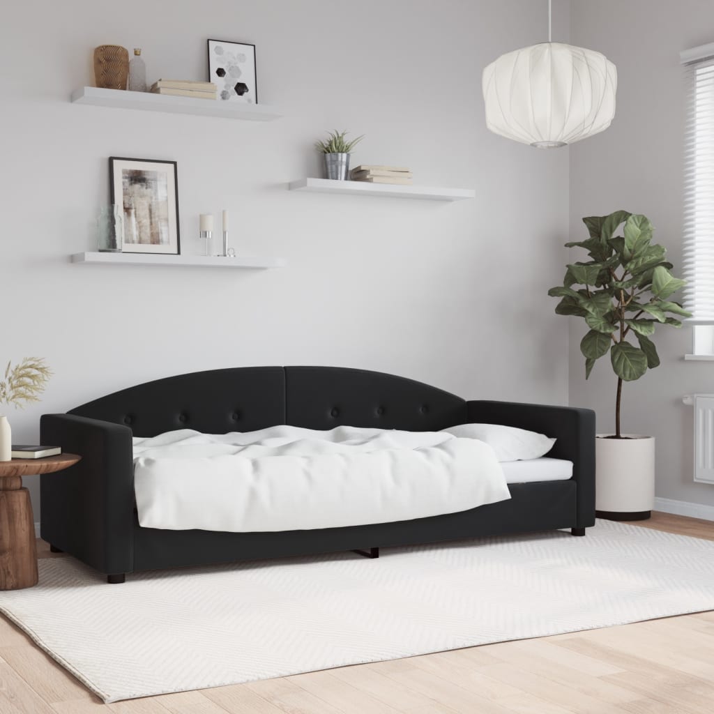 Dnevni krevet crni 80 x 200 cm baršunasti