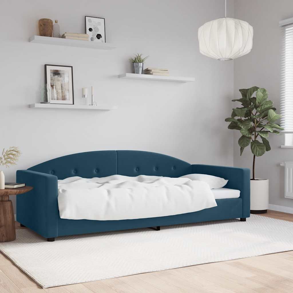 Dnevni krevet plavi 90 x 200 cm baršunasti