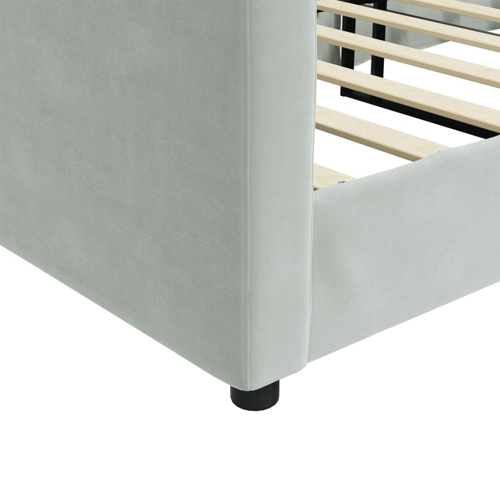 Dnevni krevet svjetlosivi 90 x 200 cm baršunasti