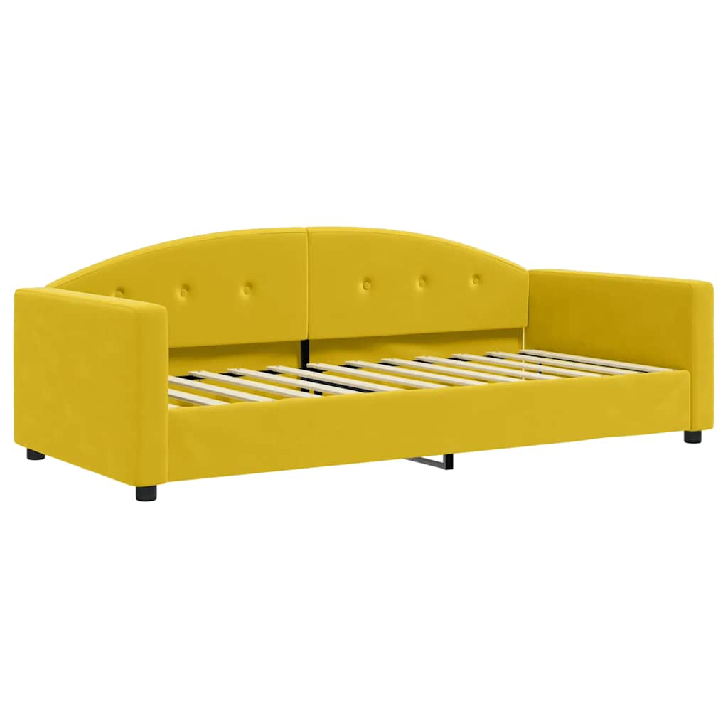 Dnevni krevet žuti 90 x 200 cm baršunasti