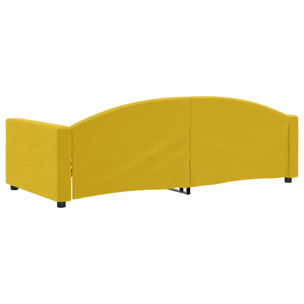 Dnevni krevet žuti 90 x 200 cm baršunasti