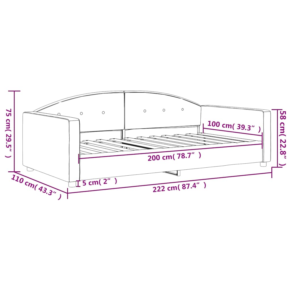 Dnevni krevet plavi 100 x 200 cm baršunasti