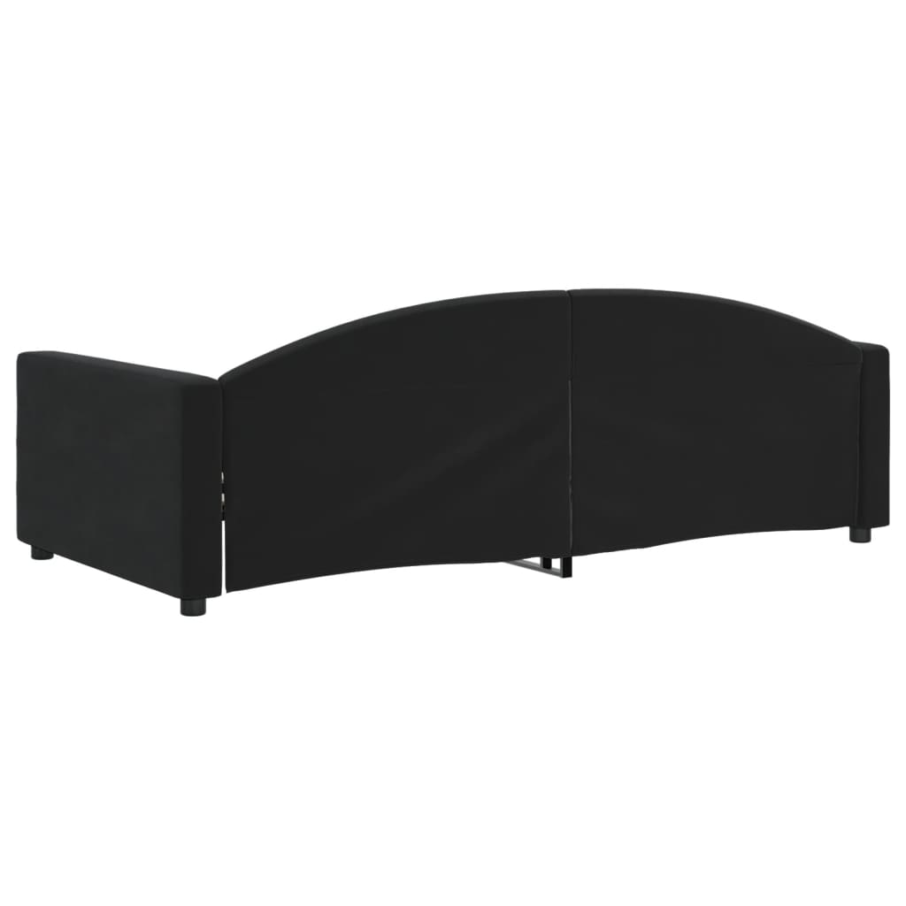 Dnevni krevet crni 100 x 200 cm baršunasti
