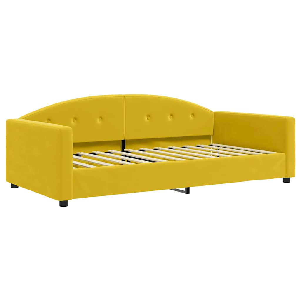 Dnevni krevet žuti 100 x 200 cm baršunasti