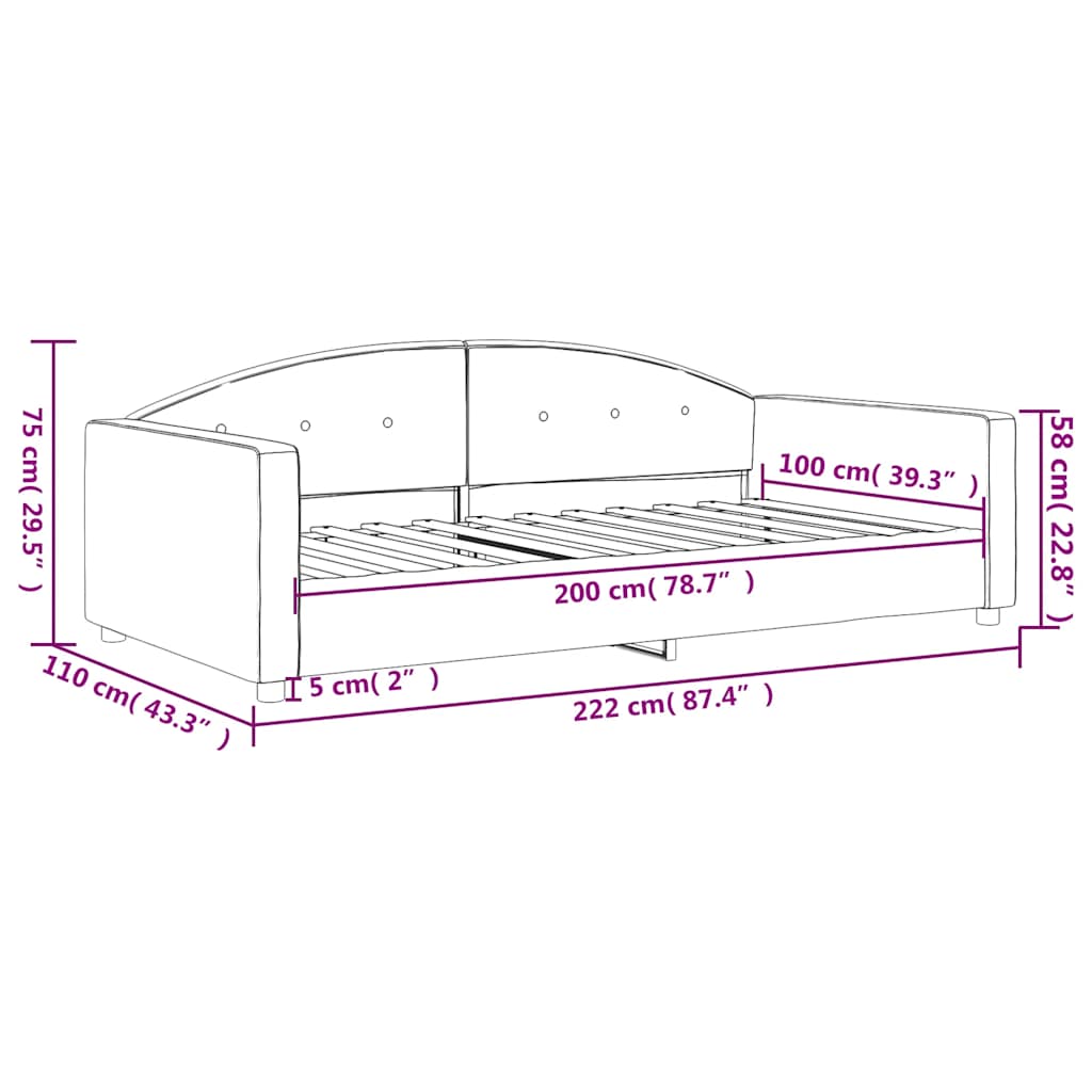 Dnevni krevet žuti 100 x 200 cm baršunasti