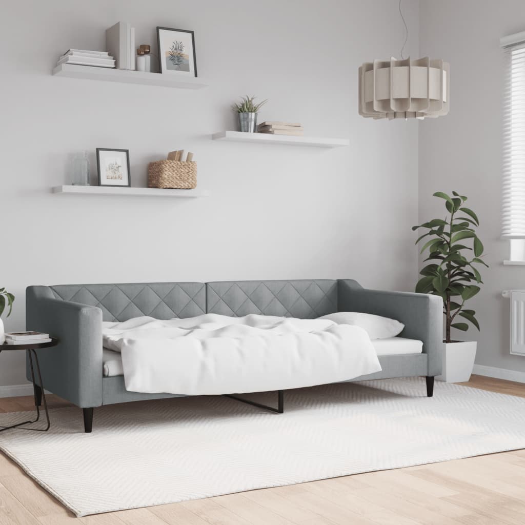 Dnevni krevet svjetlosivi 90 x 200 cm od tkanine